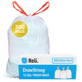 Tall Kitchen Drawstring Trash Bags 13 Gallon 500 Count White R312985