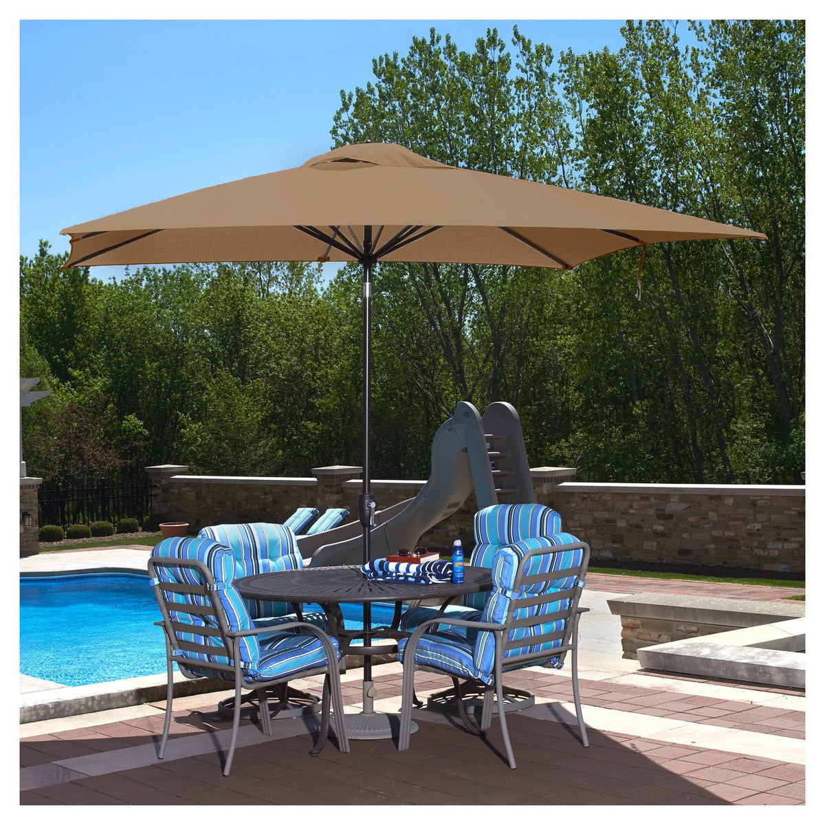 Stone Rectangular Market Umbrella C657