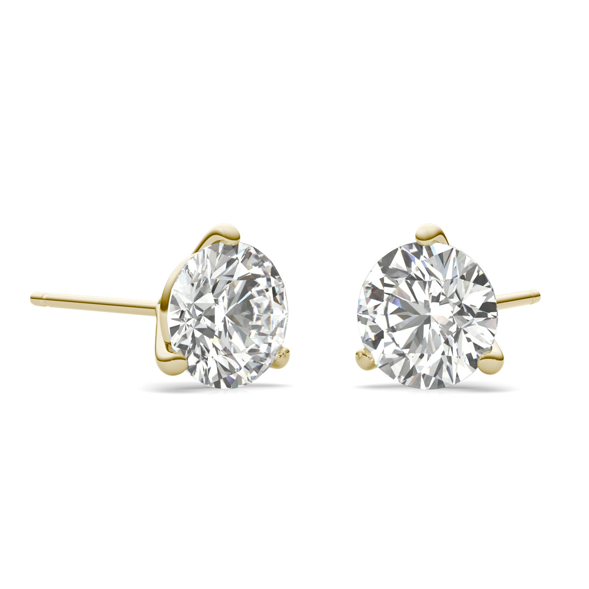 2 CTW Round Lab Grown Diamond Stud Earrings in 14K Yellow Gold G53942