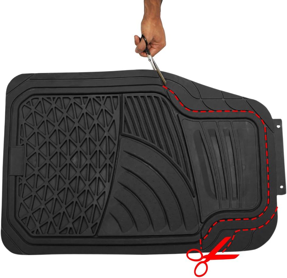 Black 4-Piece Rubber Floor Mats O891031