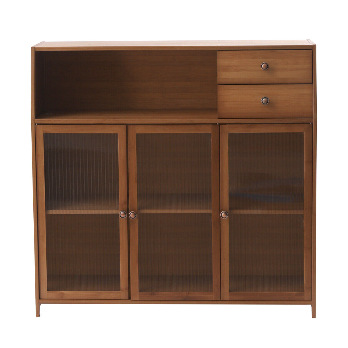 Natural Bamboo Buffet Sideboard Cabinet 39 Inch with 3 Doors A44680