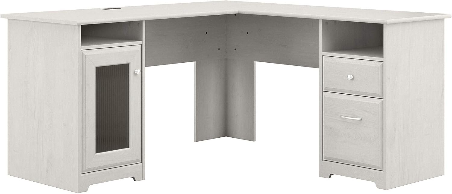 Linen White Oak L Shape Desk Q375747