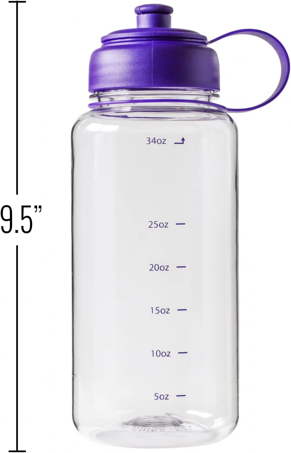 Purple 32Oz Water Bottle with Rubber Airtight Lid E7657