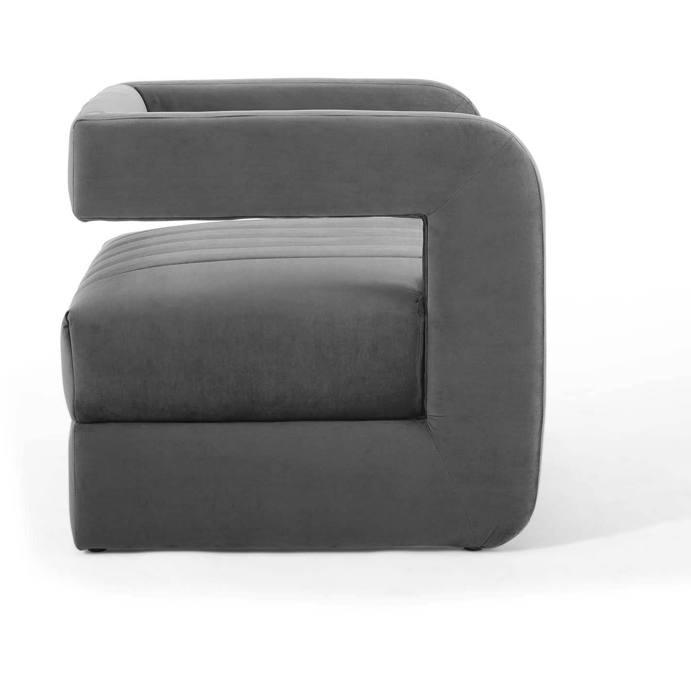 Midnight Blue Tufted Velvet Accent Armchair R31038