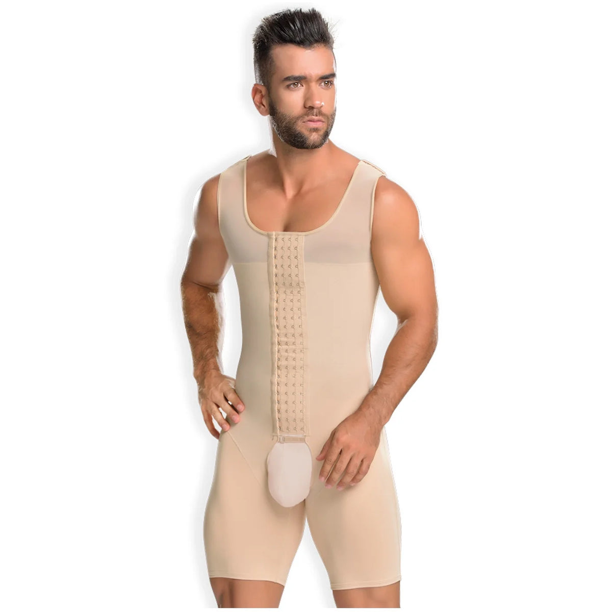 Beige M Tummy Control Full Body Shaper X730041