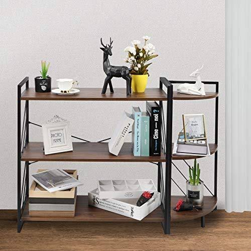 3 Tier Industrial Bookshelf, Walnut L691436