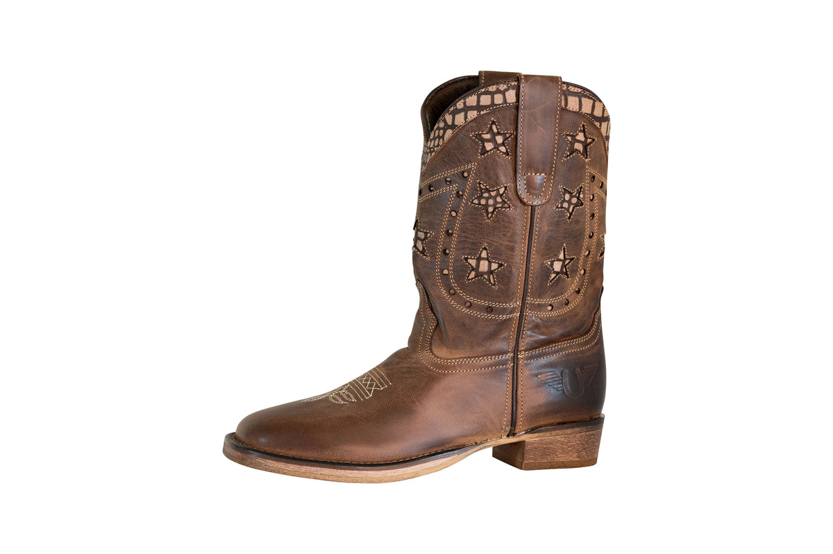 Brown Square Toe Western Boot R113527