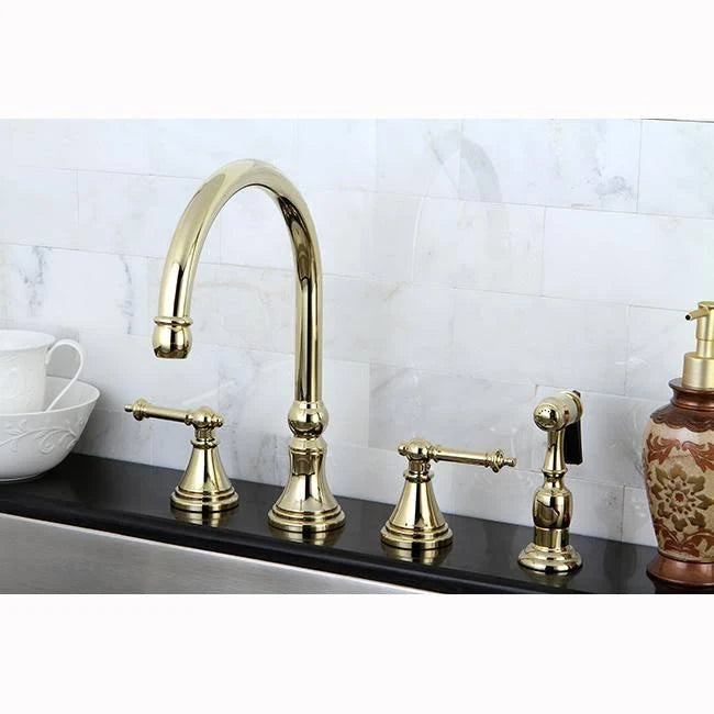 Polished Chrome Kitchen Faucet with Brass Sprayer A271686