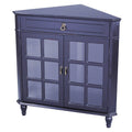 Black Wood Corner Cabinet with Drawer and 2 Doors T9332