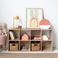 Natural Brown 6 Cube Storage Organizer Bookcase Pack of 2 V69986