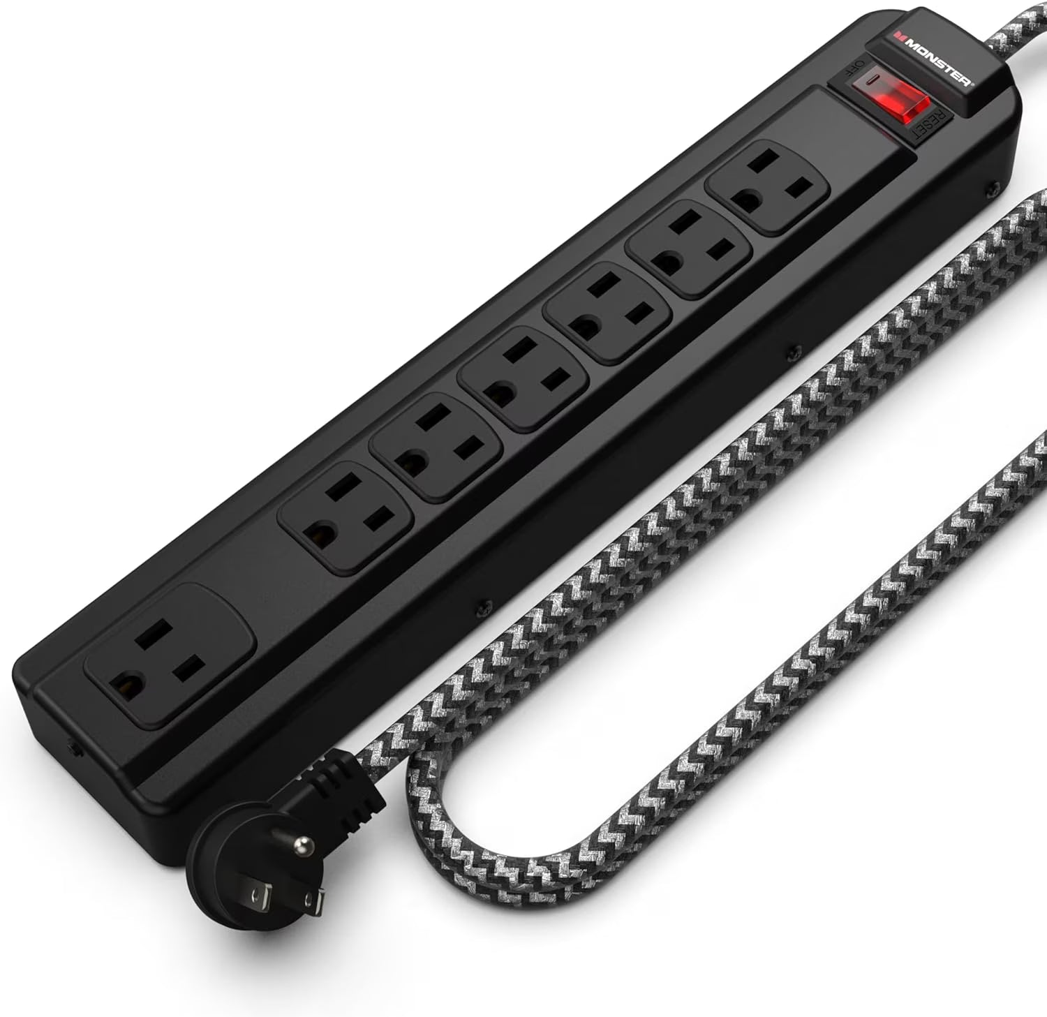 Surge Protector Power Strip, 1350 Joule, 4 ft Cord, 7 Outlet O580
