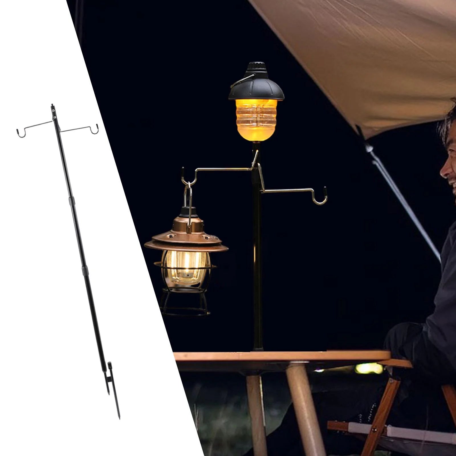 Camping Lantern Stand Collapsible Lightweight Light Holder X3054