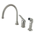 Satin Nickel Single Loop Handle Kitchen Faucet with Side Sprayer P98605