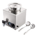Commercial Soup Warmer Electric Food Warmer, Stainless Steel Countertop Soup Pot with Tap L1461