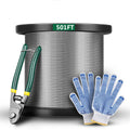 1/8" T316 Stainless Steel Cable with Cutter, 7x7 Strands Braided Steel Cable, Pack of 2 K459577