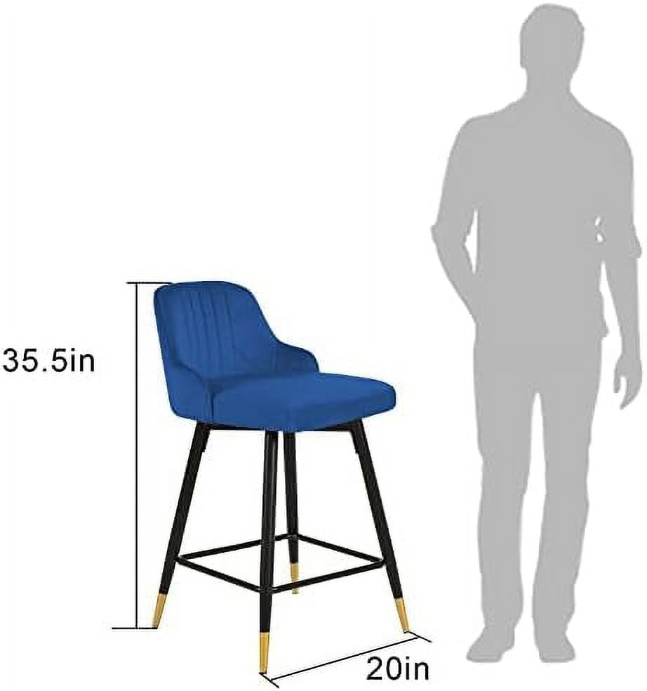 Gray Velvet Swivel Counter Height Stools with Back K63921