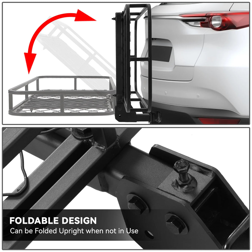 Foldable Rear Cargo Carrier Basket for 2" Receiver Tow Hitch T818