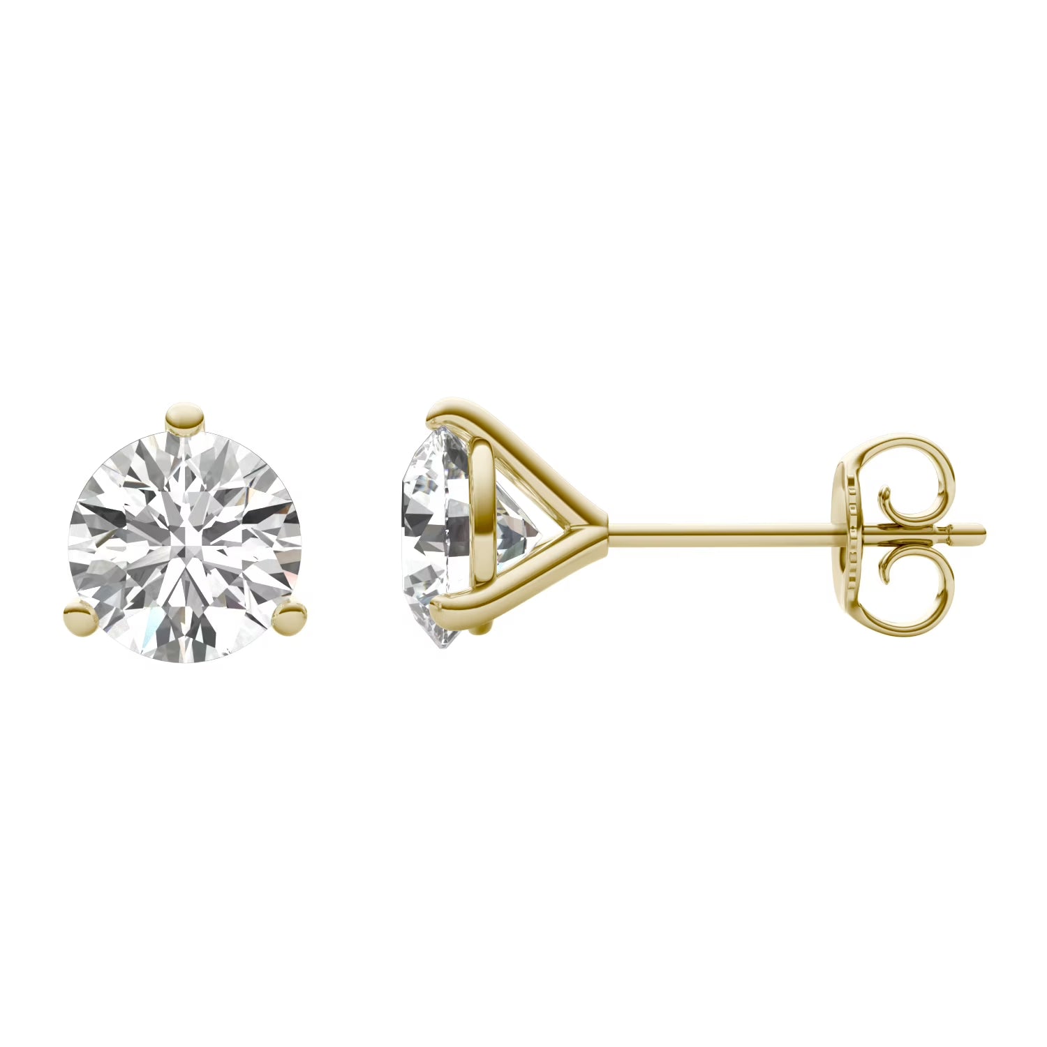 2 CTW Round Lab Grown Diamond Stud Earrings in 14K Yellow Gold G53942