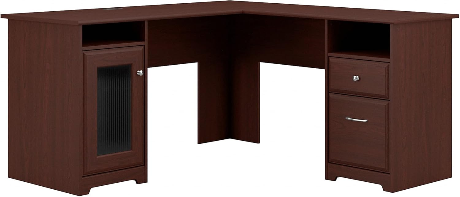 Linen White Oak L Shape Desk Q375747