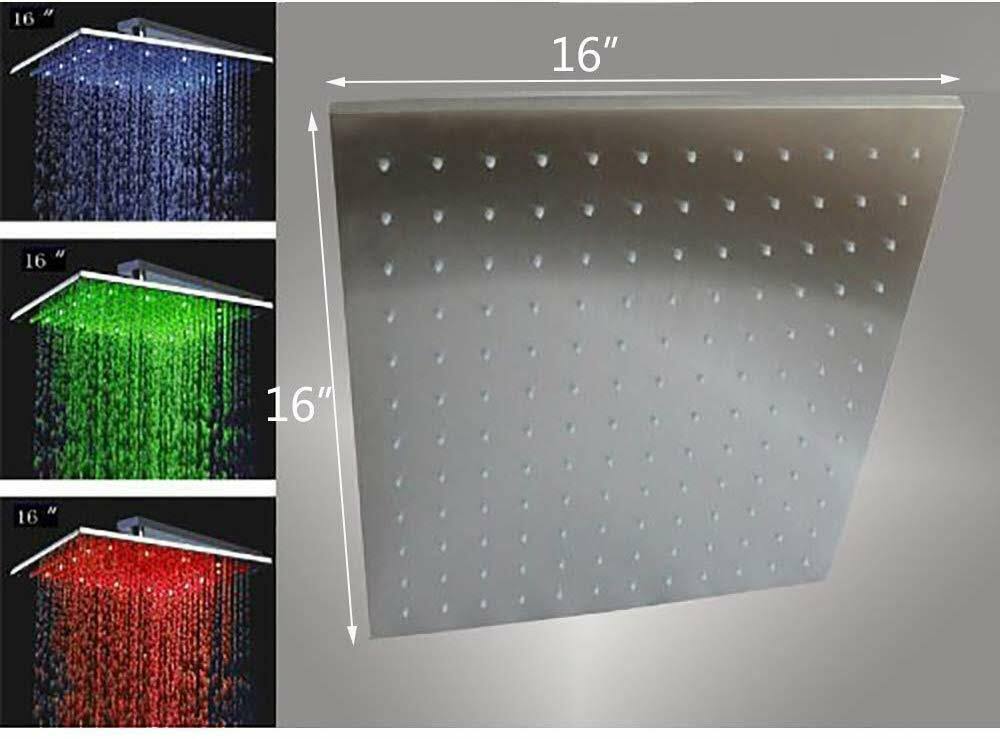 Oil Rubbed Bronze Square Rainfall LED Shower Head D63430