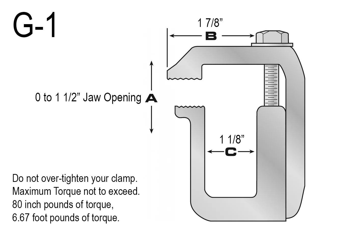 Black Powder Coated Clamp, Set of 4 I945