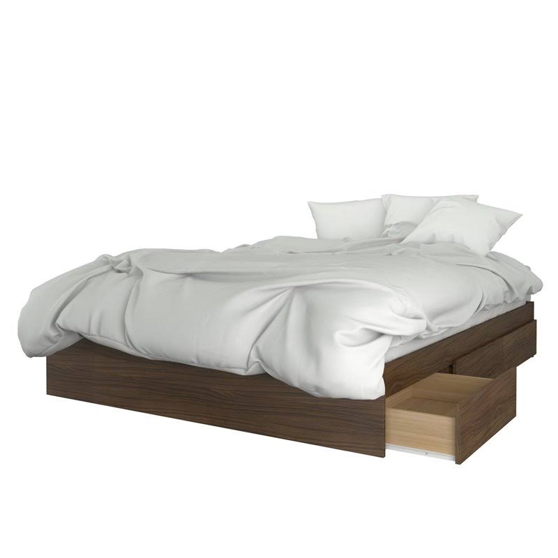3 Piece Queen Size Bedroom Set Walnut and Black L679870