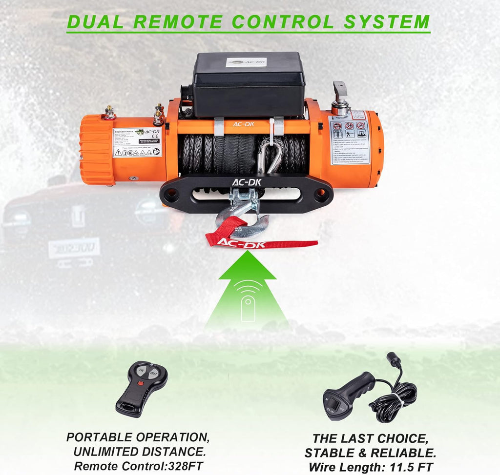 13000 lb 12V Electric Winch Kit with 85ft Synthetic Rope O61716