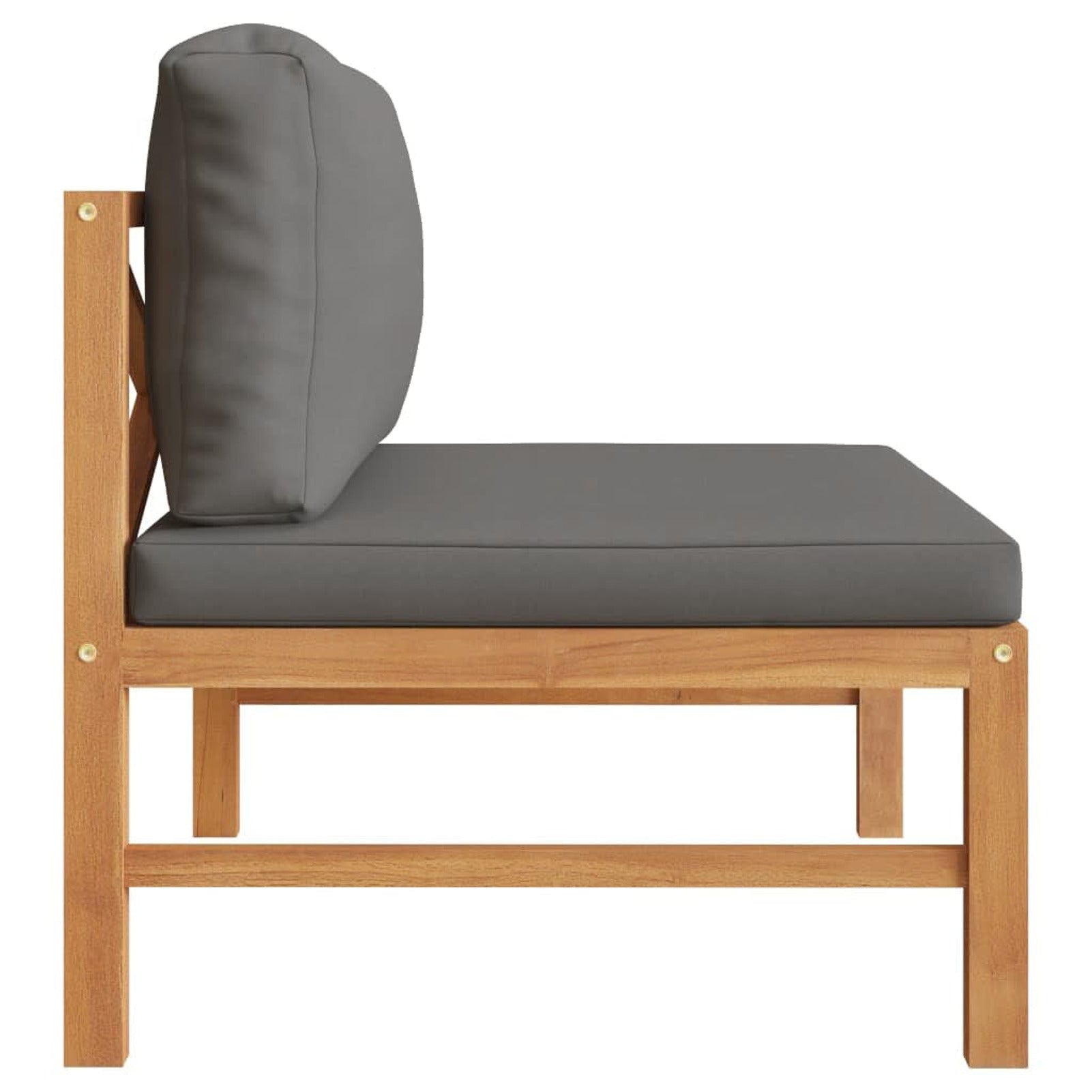 Dark Gray Cushions Solid Teak Wood Sofa F531699