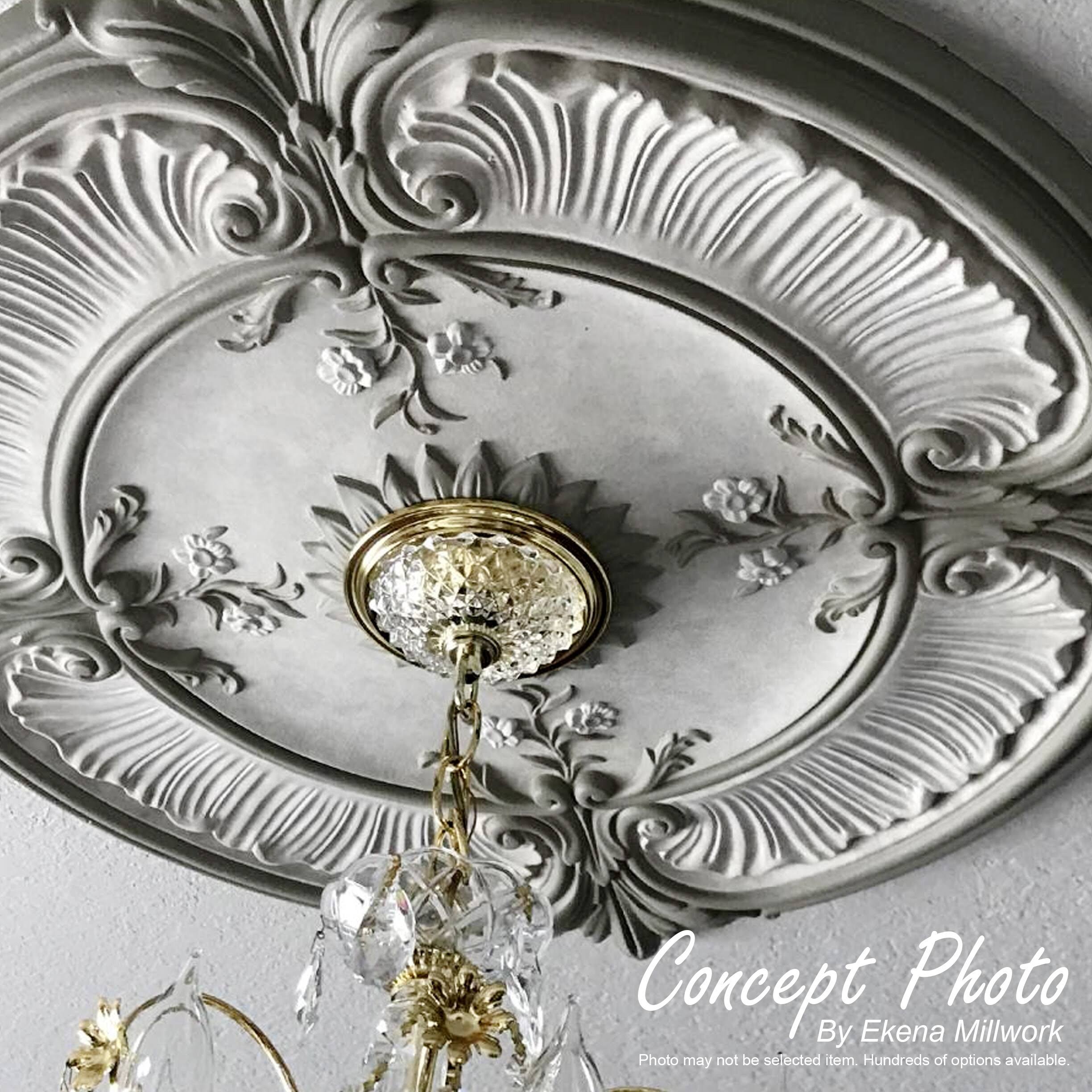 Hand-Painted Pewter Ceiling Medallion K878147