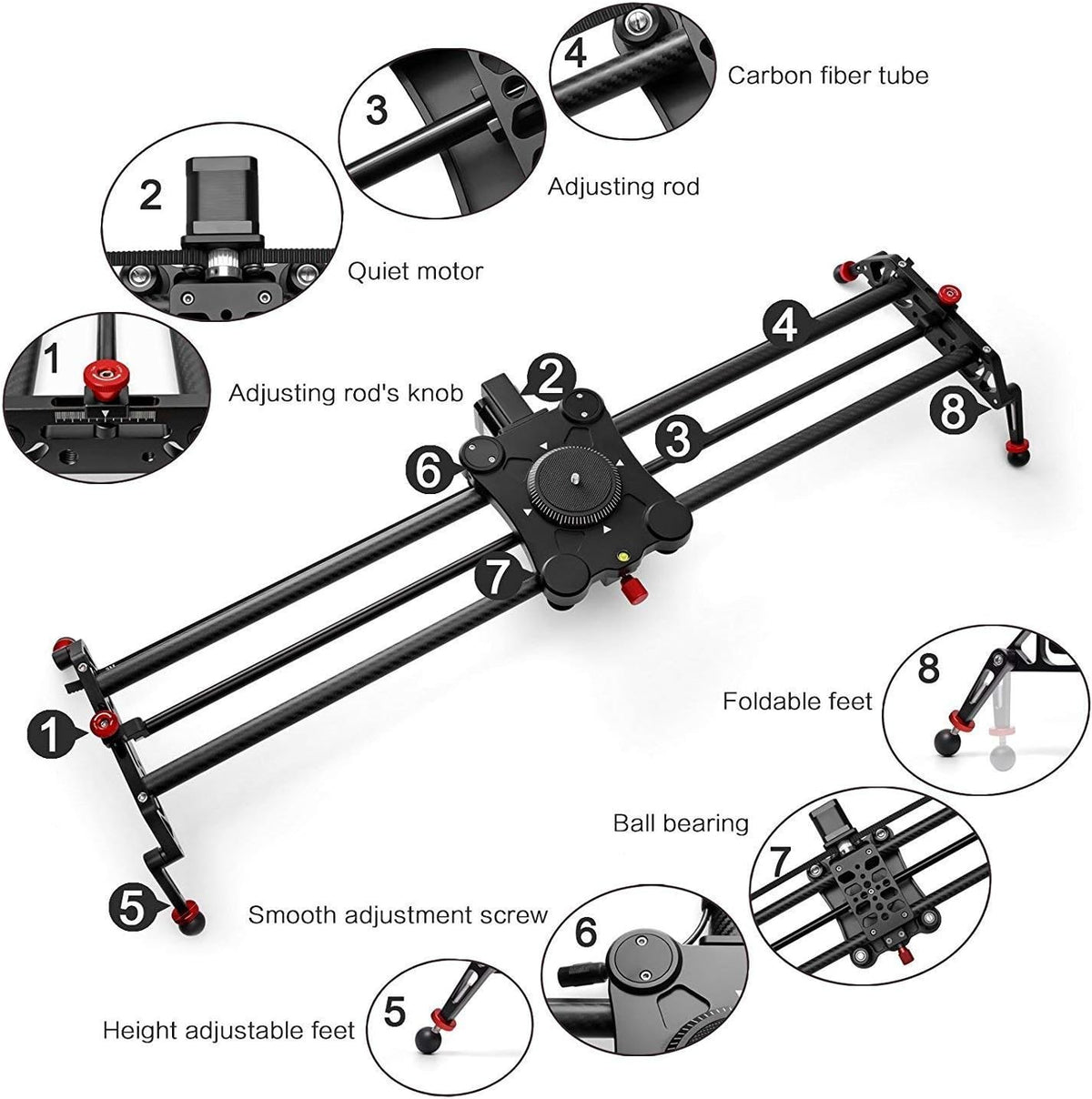 31 80cm Camera Slider Track Dolly Rail System M6380