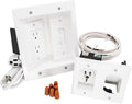125V Wall Mount TV Power Outlet with Brush Wall Plate, Pack of 2 B78774