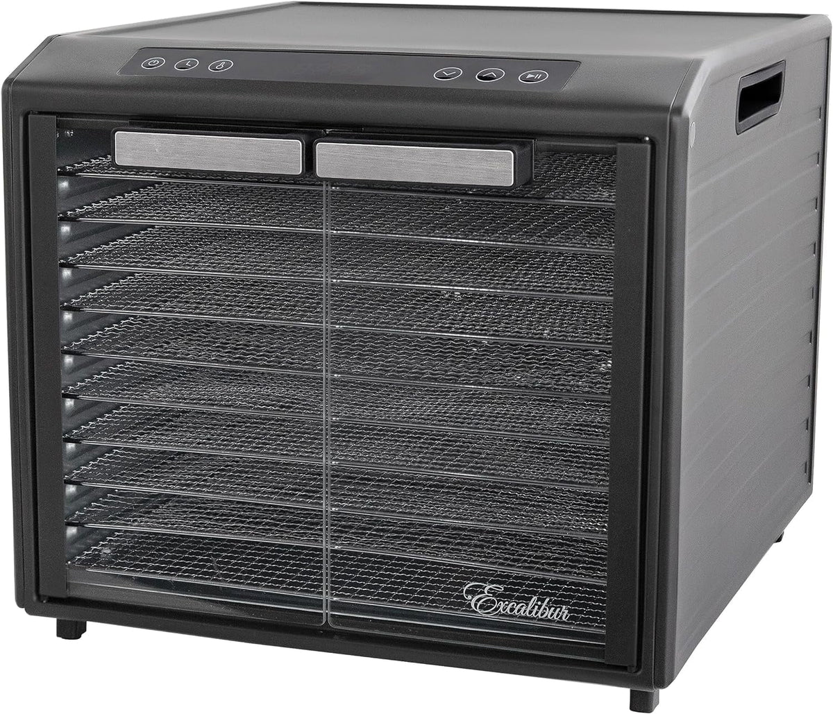 10-Tray Electric Food Dehydrator with Adjustable Temperature Control, 800-Watts, Black K18869
