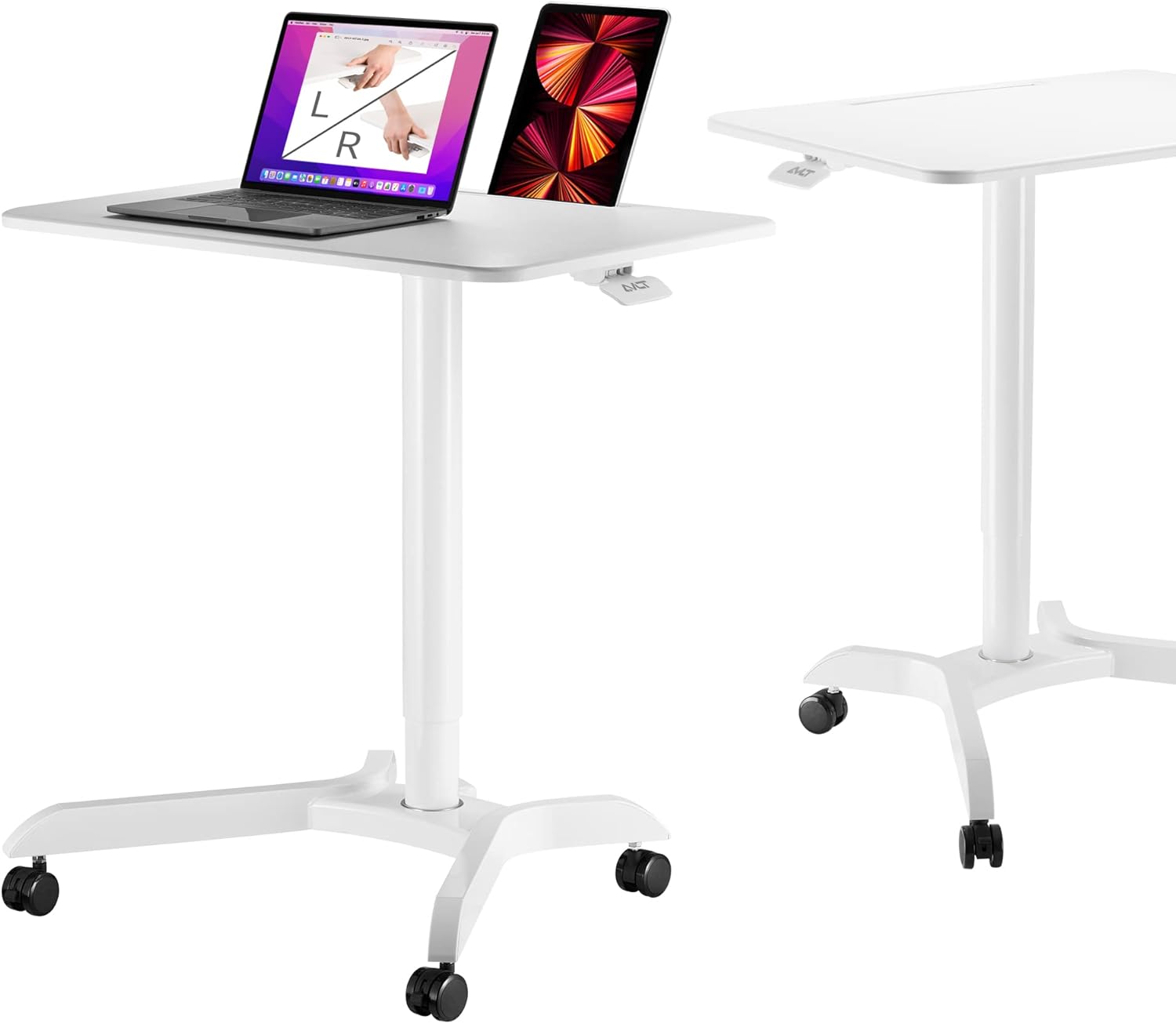 48 Standing Desk Adjustable Height Rolling Desk with Brake Casters H688