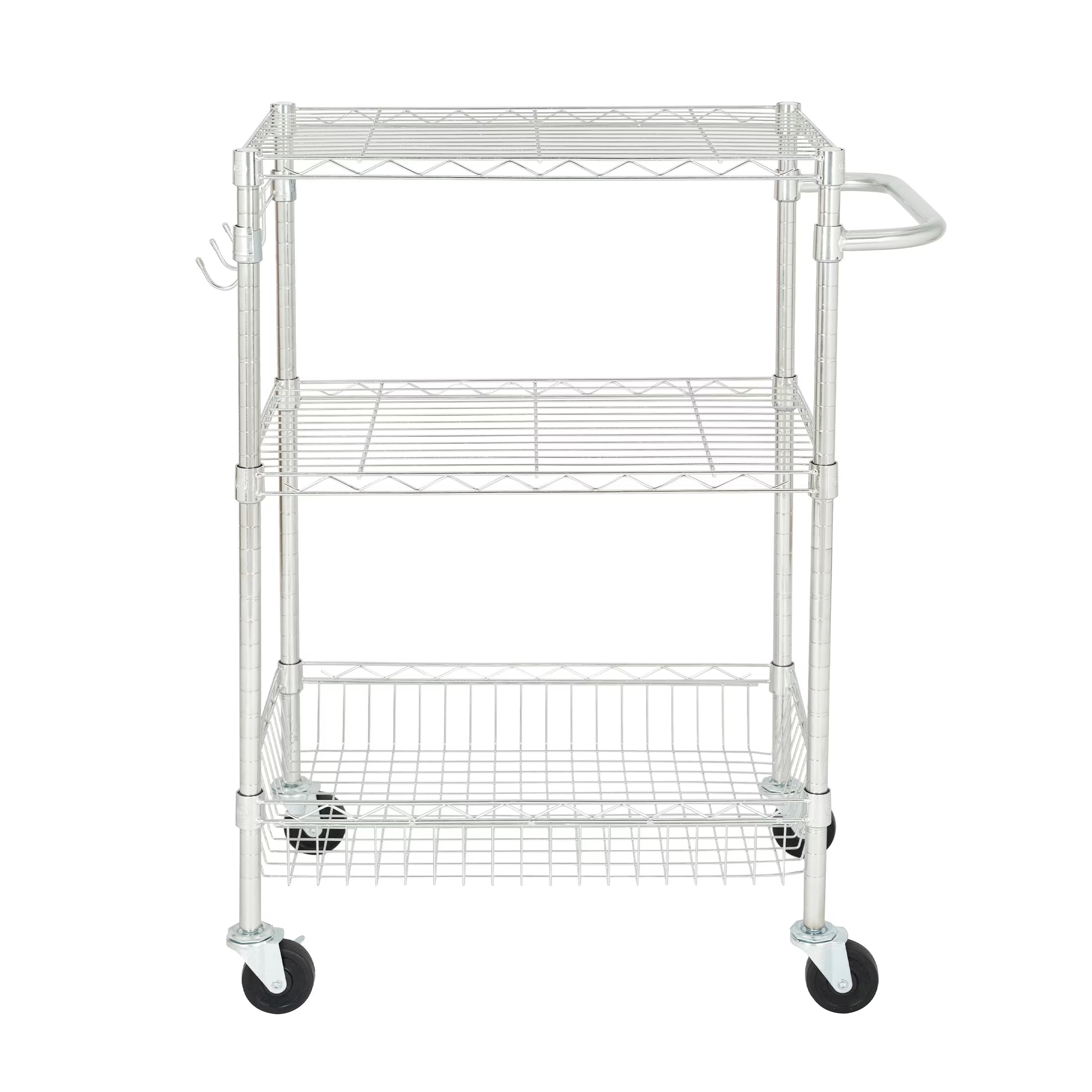 3-Tier Chrome Rolling Cart Q895663