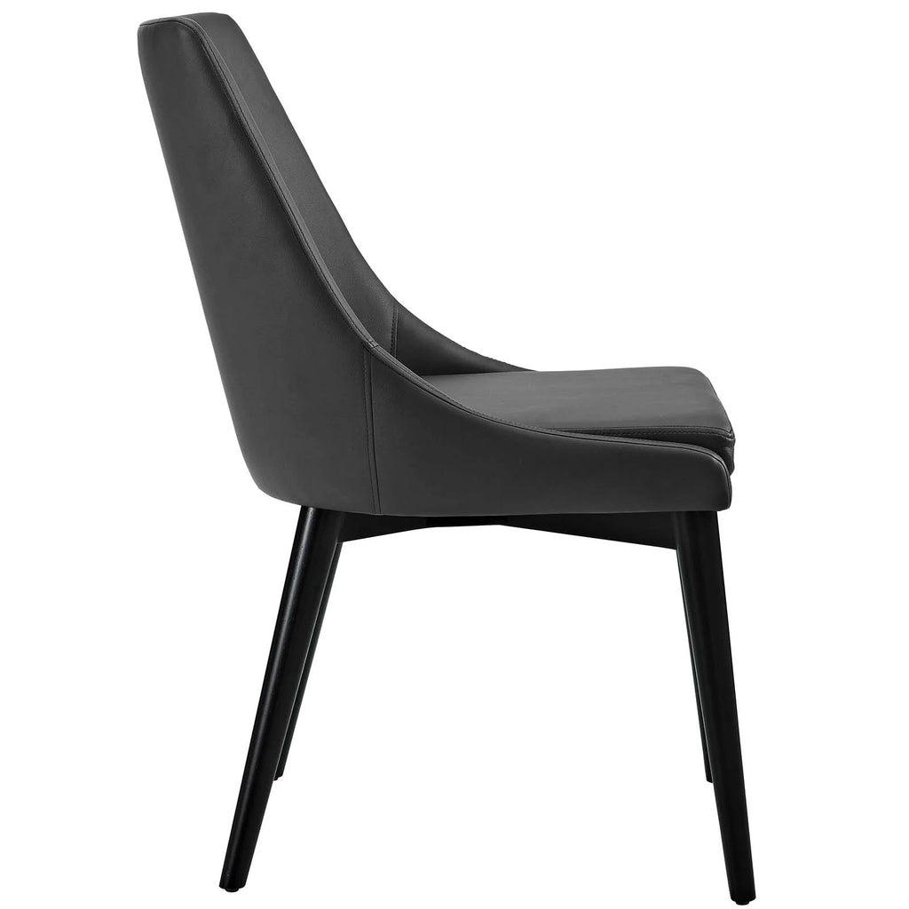 Vegan Leather Dining Chair in Black V8777