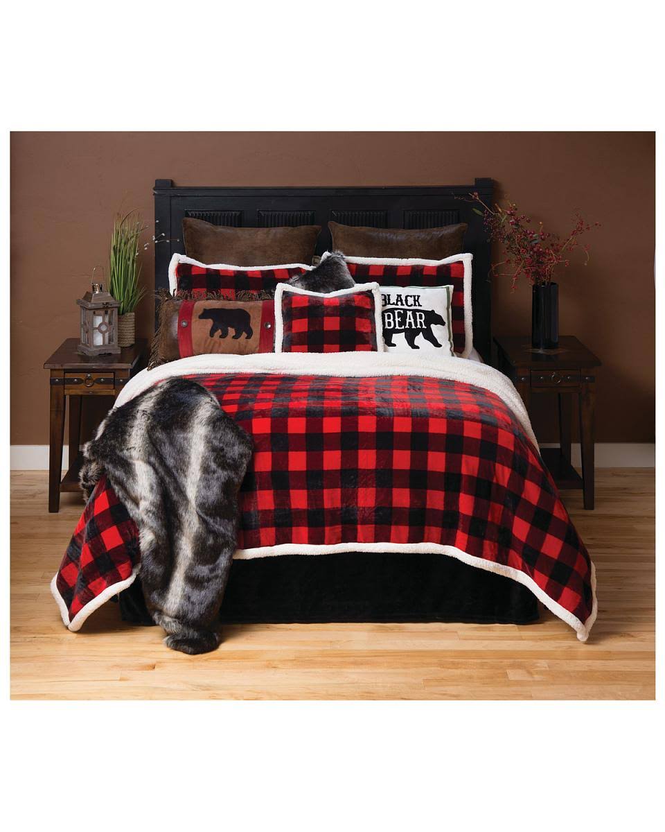 Twin Plush Plaid Bedding Set X189666
