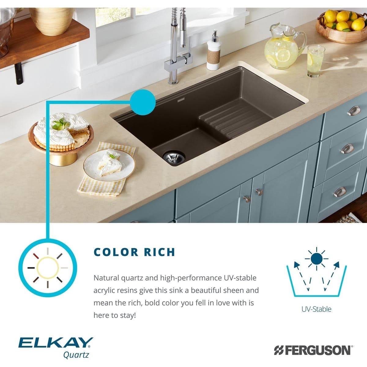 35-7/8 inch Undermount Single Basin Quartz Composite Kitchen Sink H6573