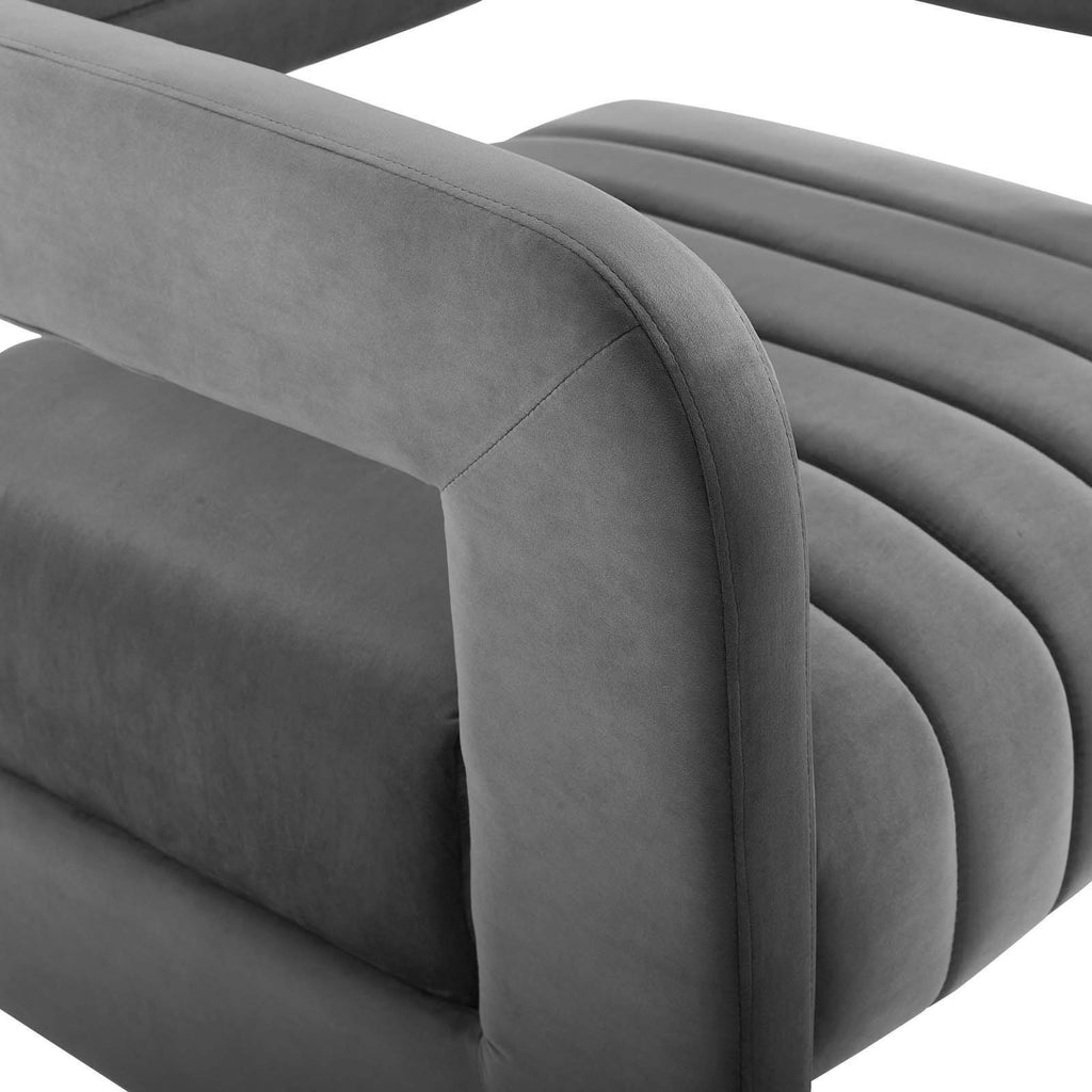 Midnight Blue Tufted Velvet Accent Armchair R31038