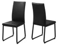 Black Leather-Look Dining Chair 2pcs L630959