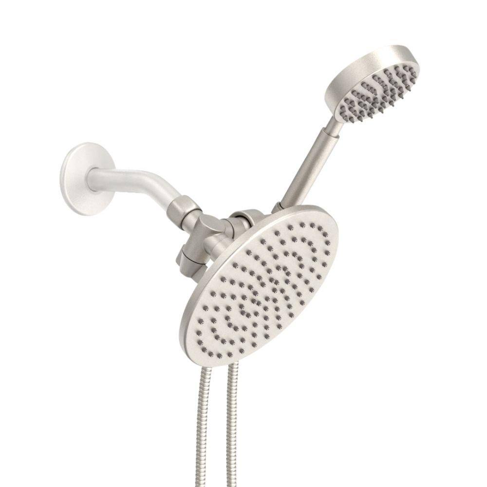 Dual Shower Head Combo with Hand Held and Rain Shower Head, 2.5 GPM Brushed Nickel A52569