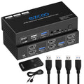 KVM Switch HDMI 2 Input Dual Monitor 4K 120Hz 8K Hot Key IR Remote 2 Computer 2 Monitor Keyboard Mouse Printer, 2 USB3.0 Cable, IR Extender, HDMI2.1 HDCP 2.3 G482