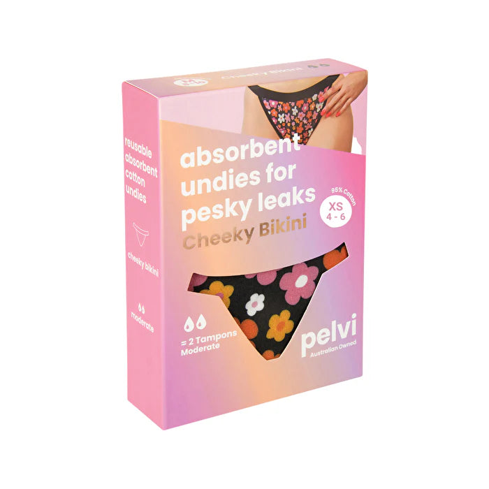 Floral Leakproof Cheeky Bikini Underwear XS V24087
