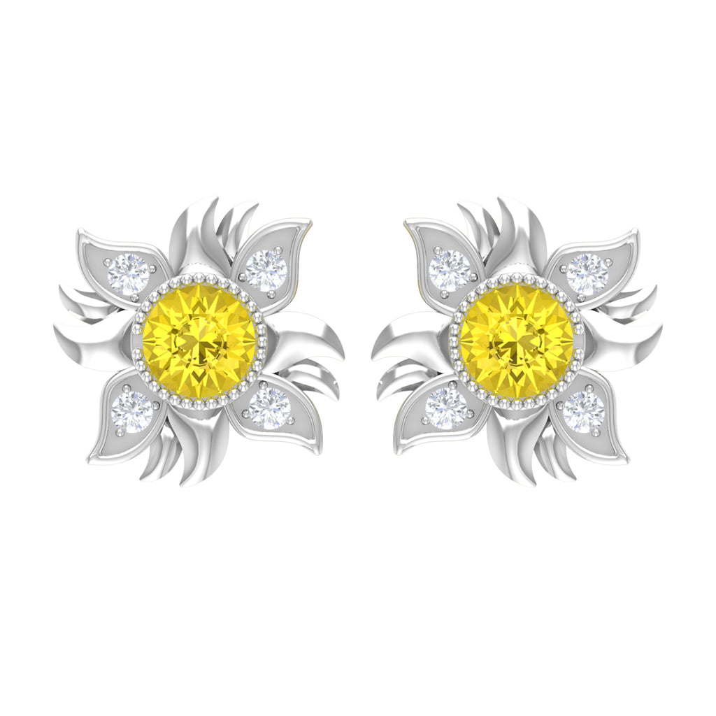 Sunburst Stud Earring, 925 Sterling Silver T616