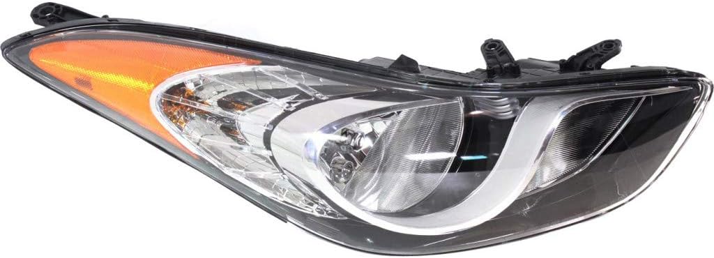 Hyundai Elantra Headlight 2011 2012 2013 Pair Black Housing K97608