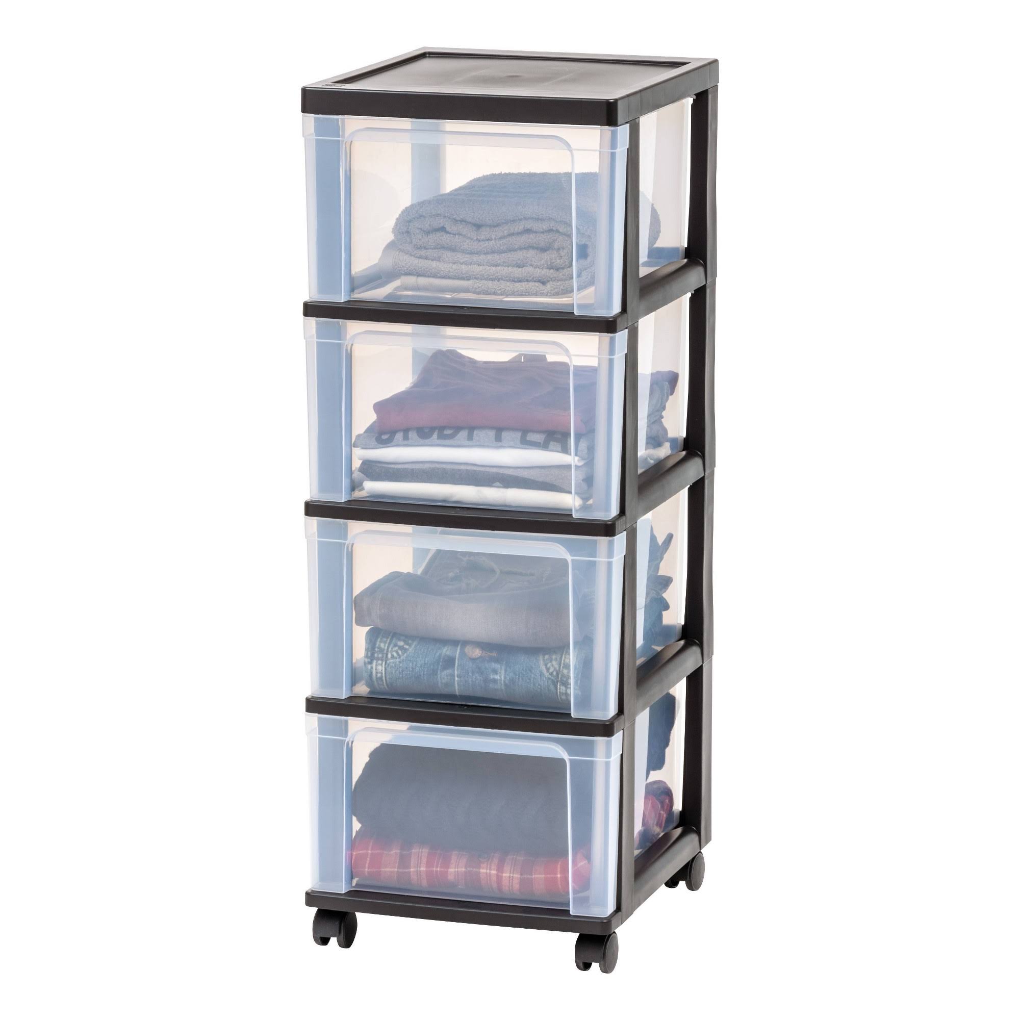 Black 4-Drawer Narrow Cart, 2 Pack I43354