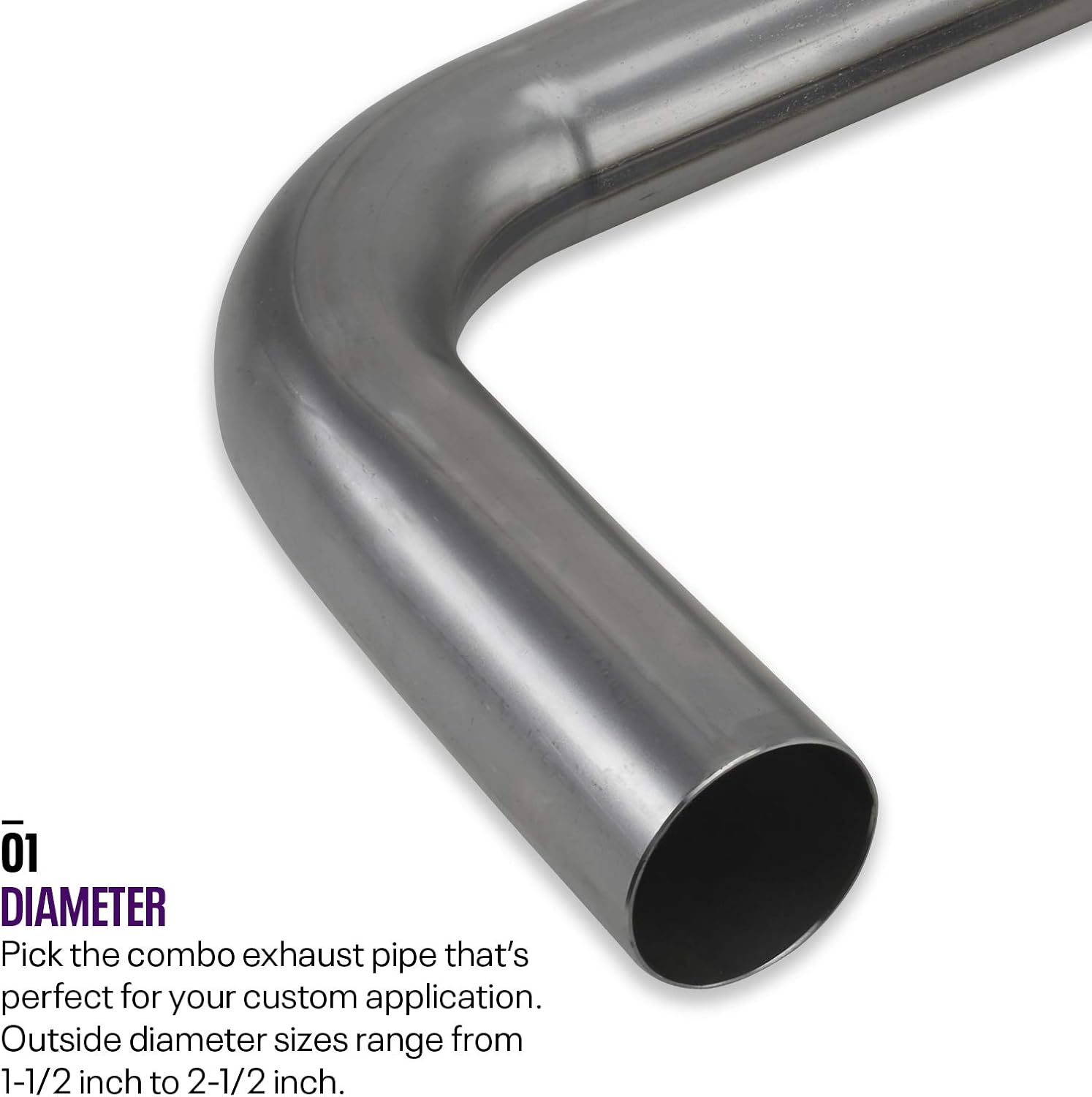 1-3/4 Inch Mild Steel Exhaust Pipe Pack of 2 F4807