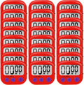 24 Pack Small Digital Kitchen Timer Magnetic Back with ON/Off Switch, Red J201270