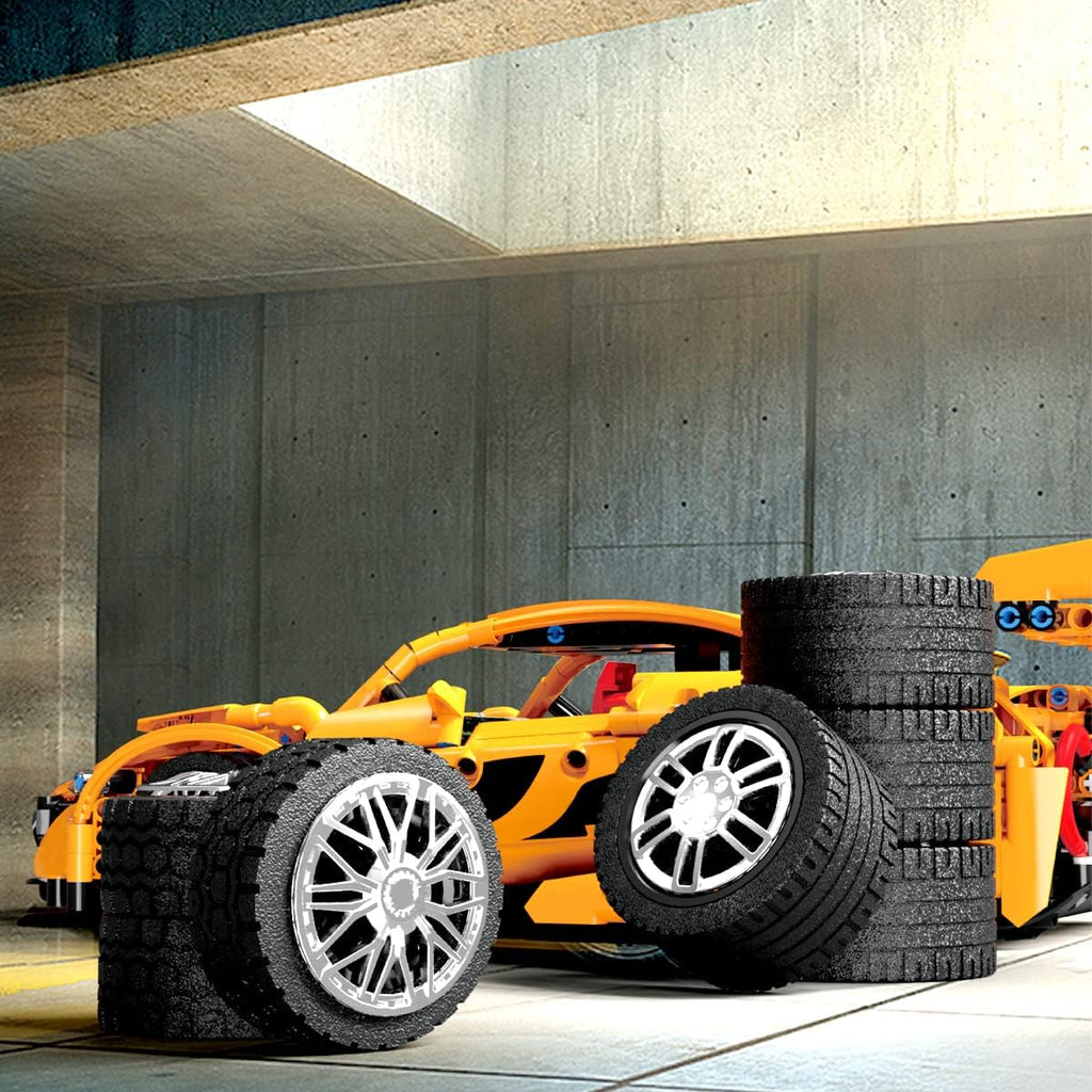 Orange Sports Car MOC Building Blocks Kit, 1258 Pcs A1334