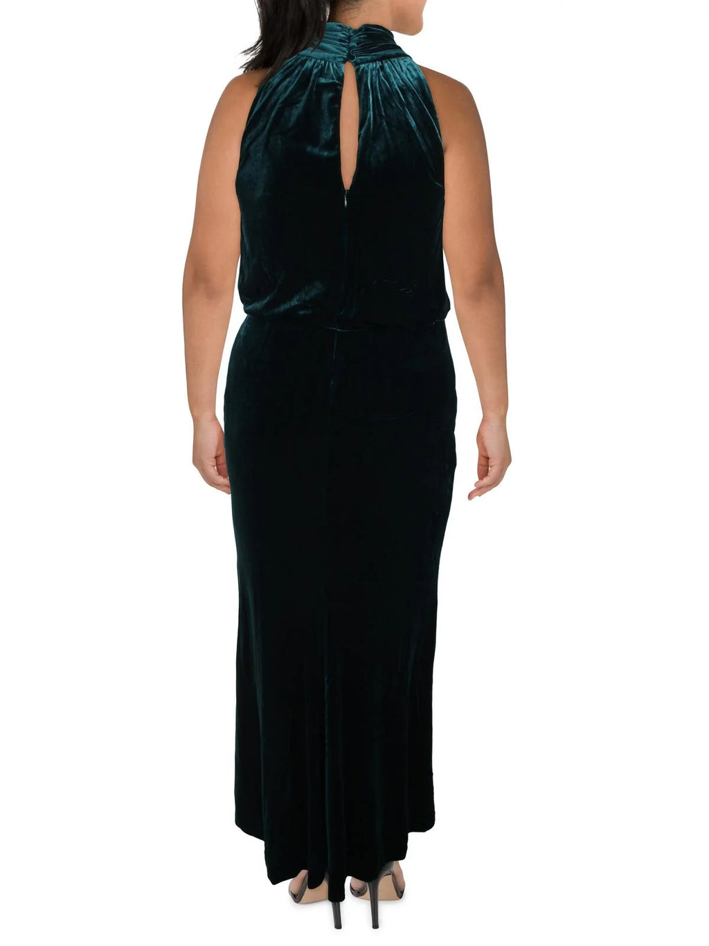 Velvet Mock Neck Evening Dress I731255