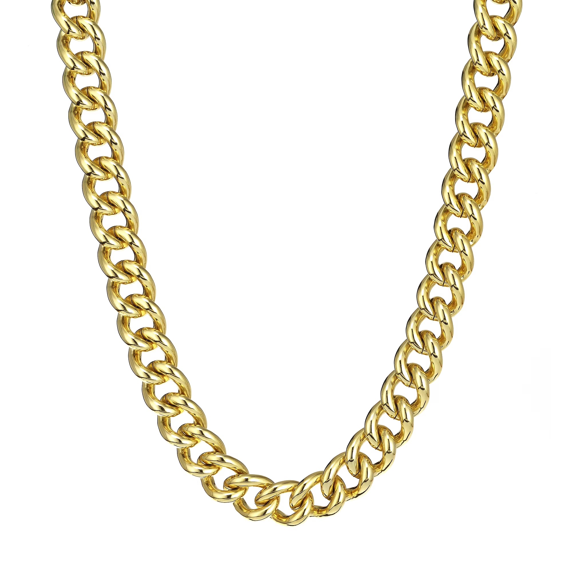 18KT Gold Plated Groumette Chain Toggle Necklace D2757